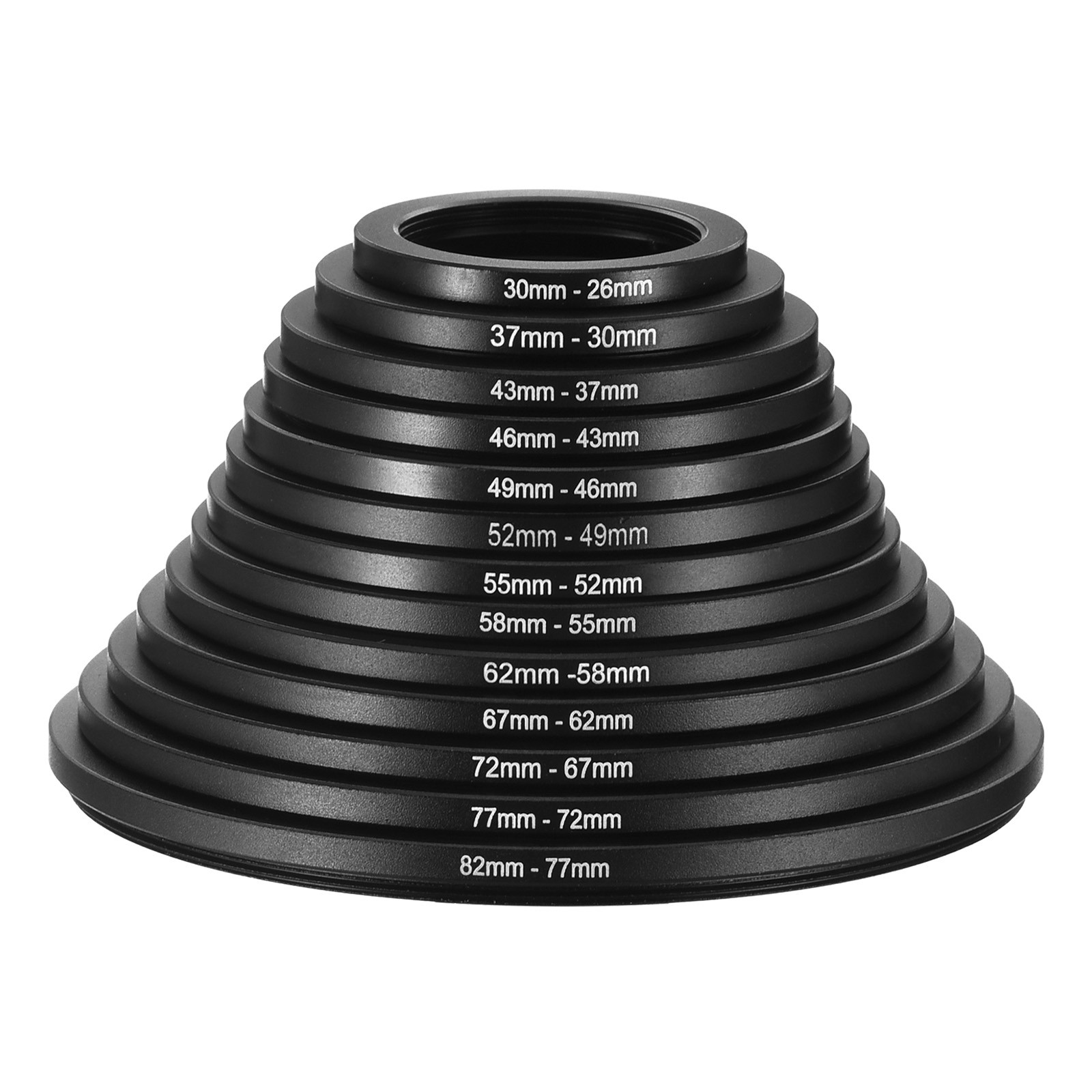 13pcs Metal Step Down Ring, Camera Lens Filter Adapter Ring Aluminum