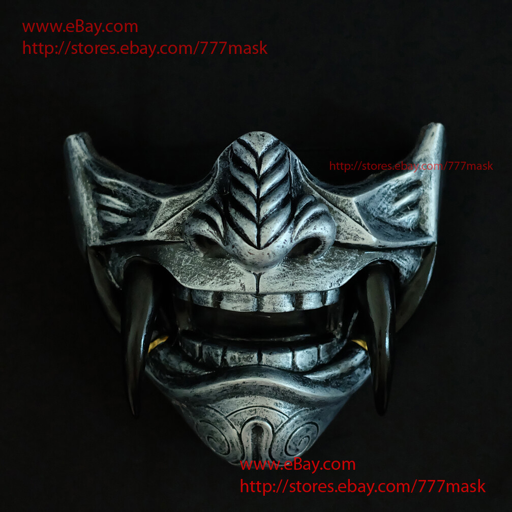 SAMURAI ONI AIRSOFT MASK PAINTBALL BB GUN JAPANESE KABUTO HALF MEMPO ARMOR DA502