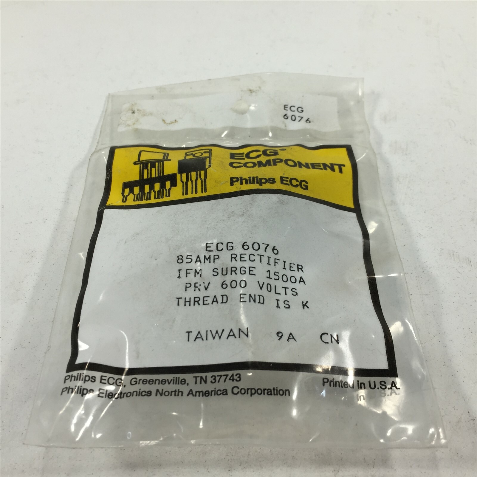 (1) ECG ECG6076 Industrial Silicon Rectifier, 85 Amp D05