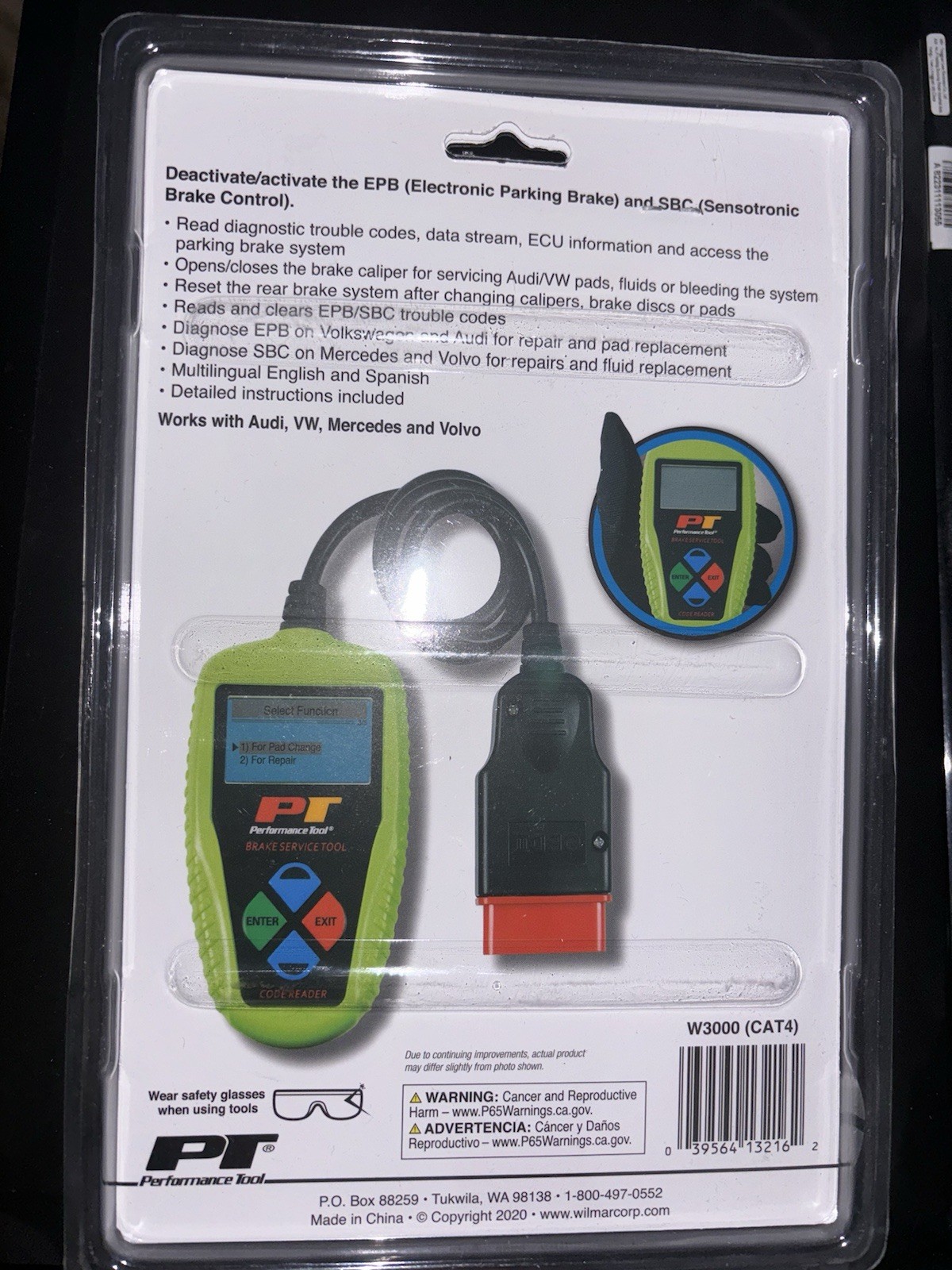 Performance Tool (PT) W3000 Electronic Parking Brake Tool NEW