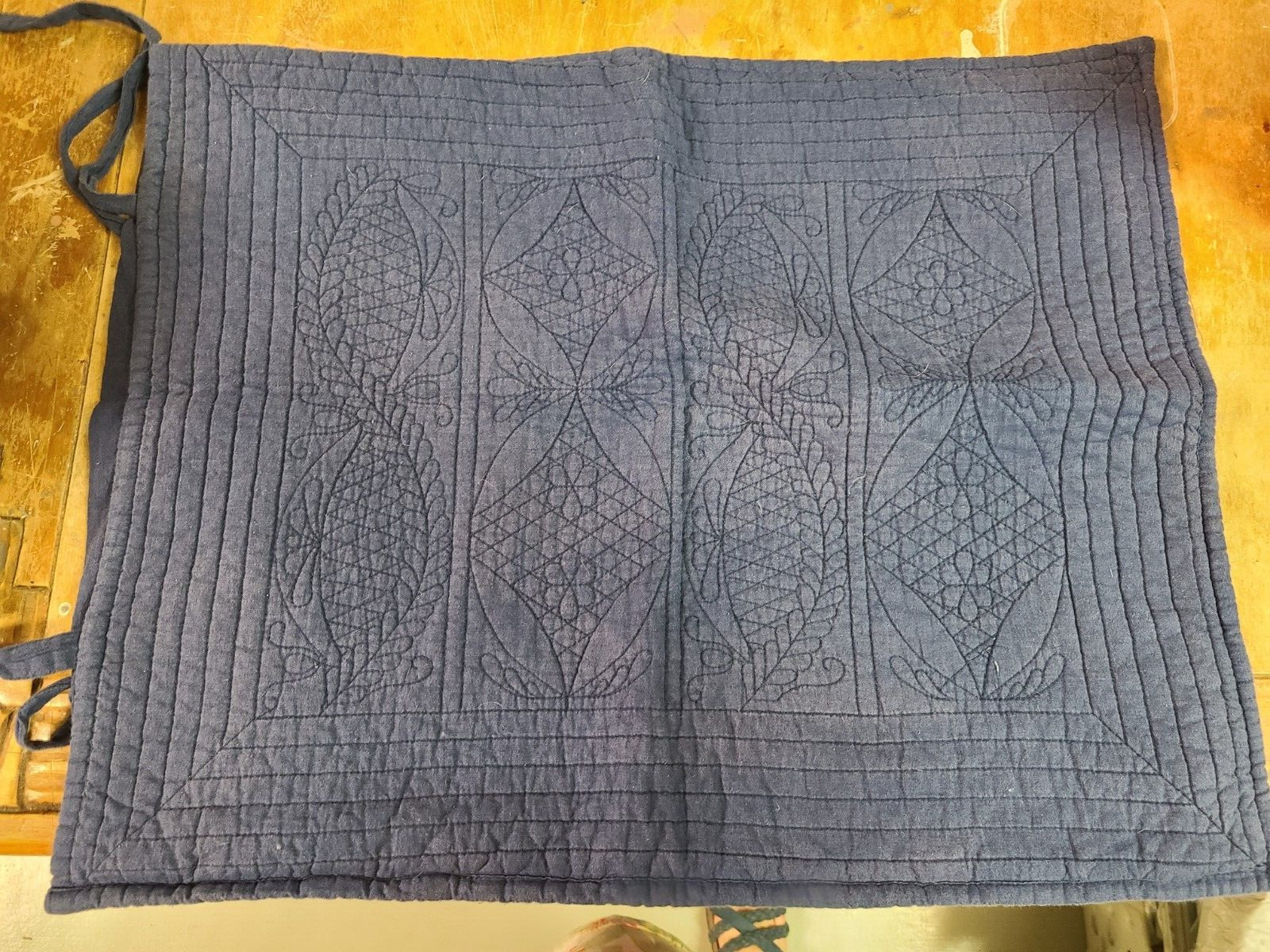Pottery Barn "Dark Blue Oval" Matelassé Standard Pillow Sham