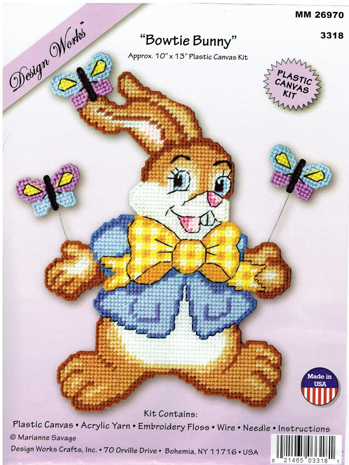BOWTIE BUNNY  Wall Hanging  plastic canvas  PATTERN (#TF0075)