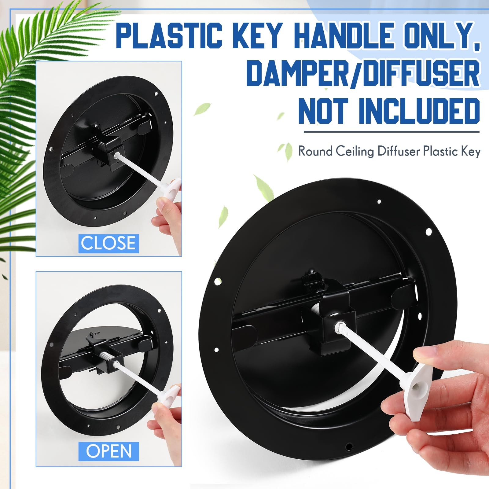Wonderjune 3 Pcs Round Ceiling Diffuser Plastic Key Handle, Vent for...