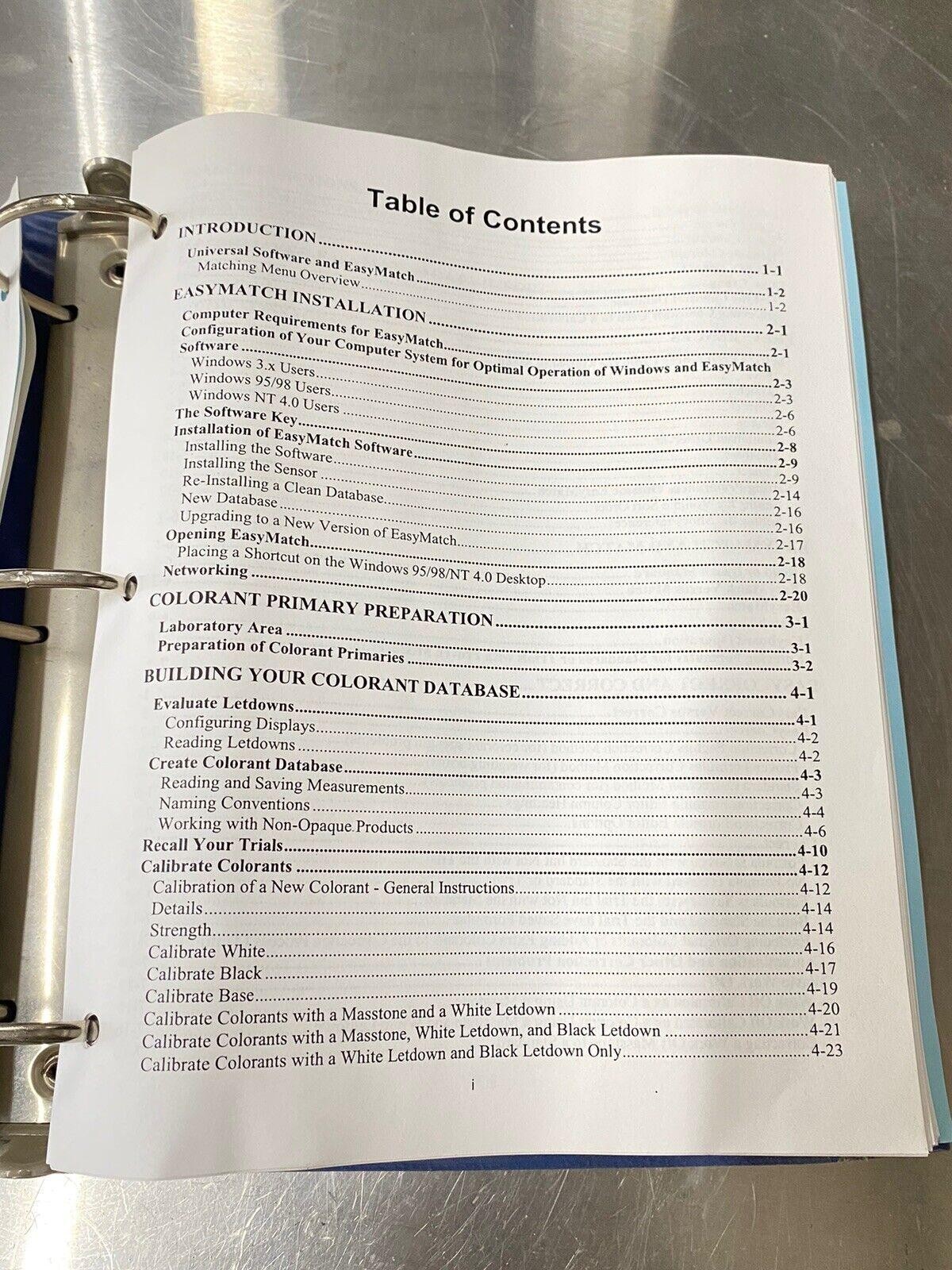 HunterLab EasyMatch Universal Software - Users Guide / Instruction Book / Manual
