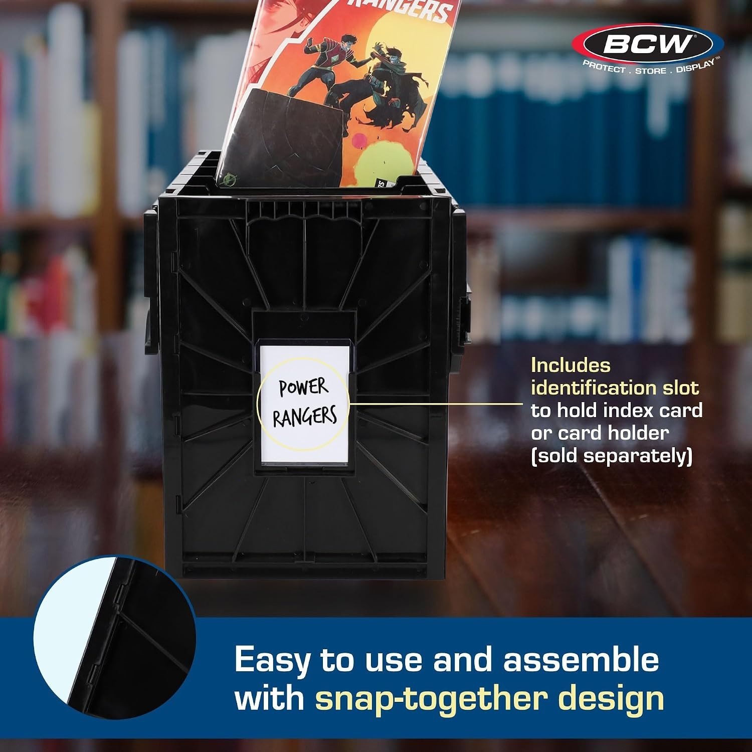 Single Comic Storage Box, Black Plastic Design with Easy Installation Features