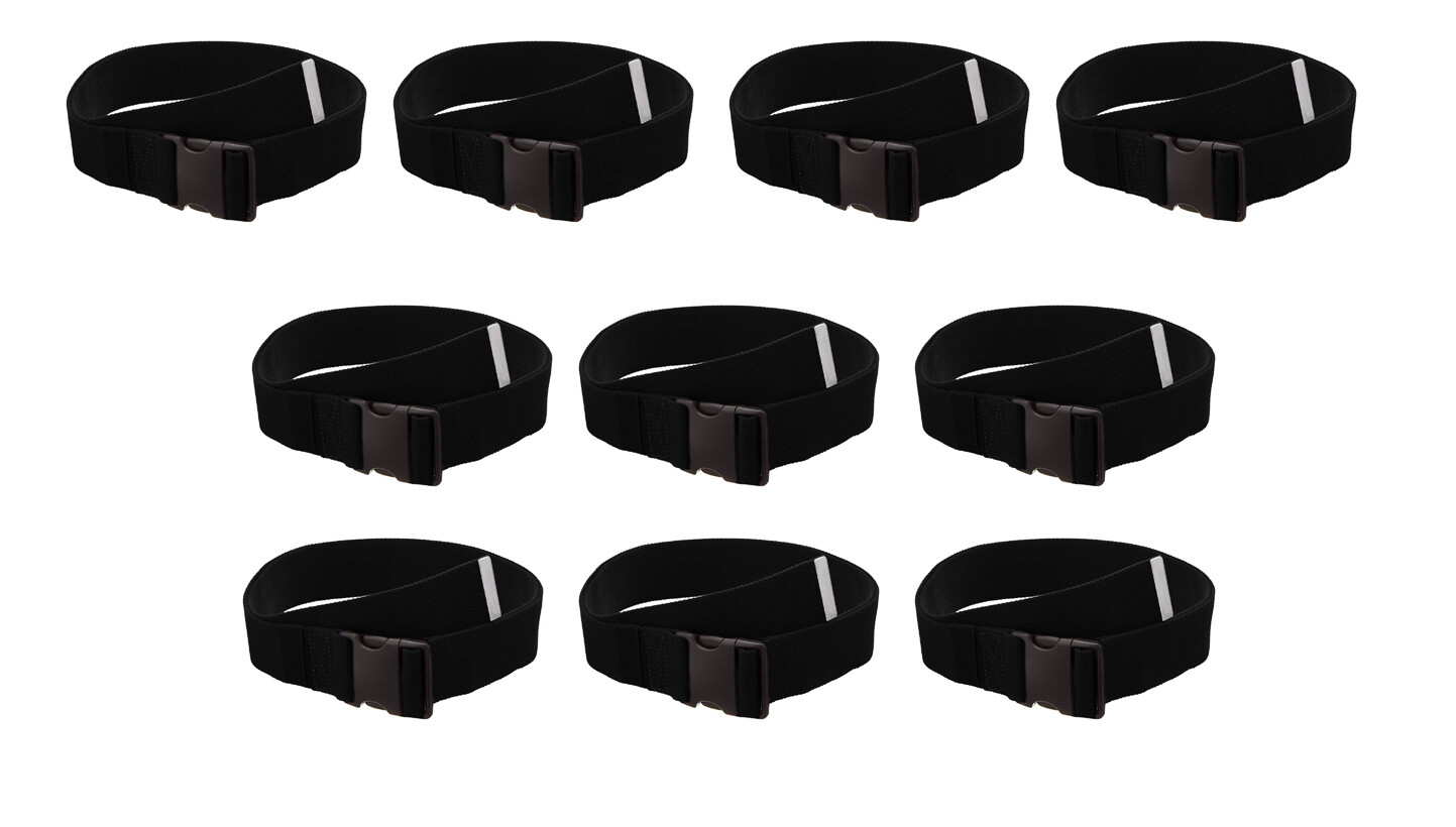 10x Gait Belt for Patient Transfer & Walking with Plastic Buckle LiftAid Black