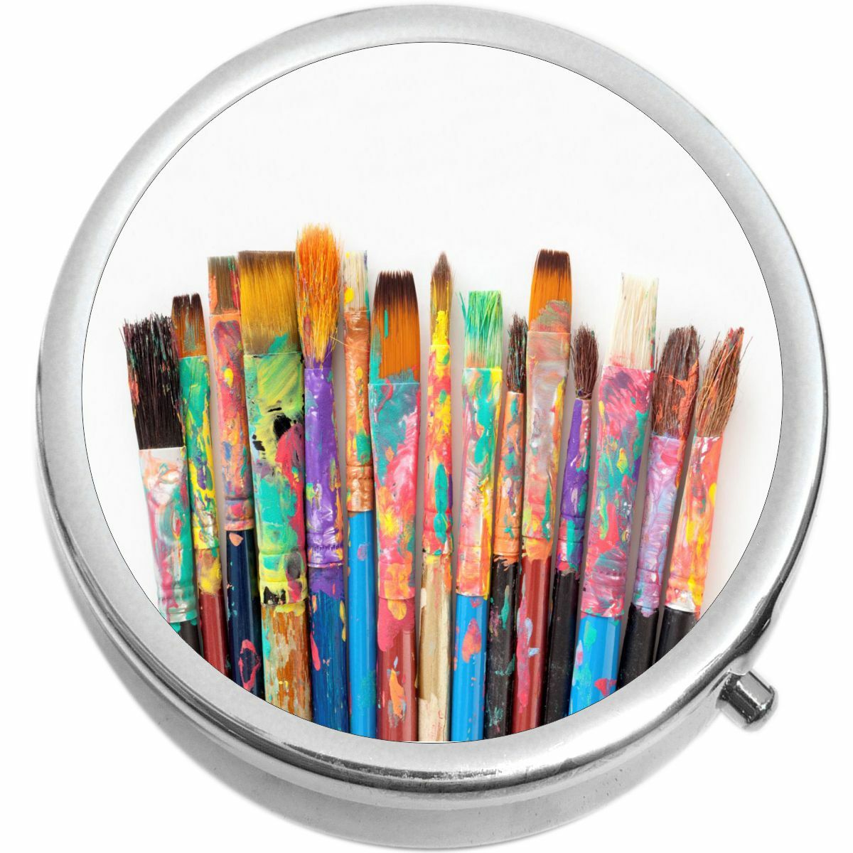 Artist Paintbrushes Paint Medicine Pill Box