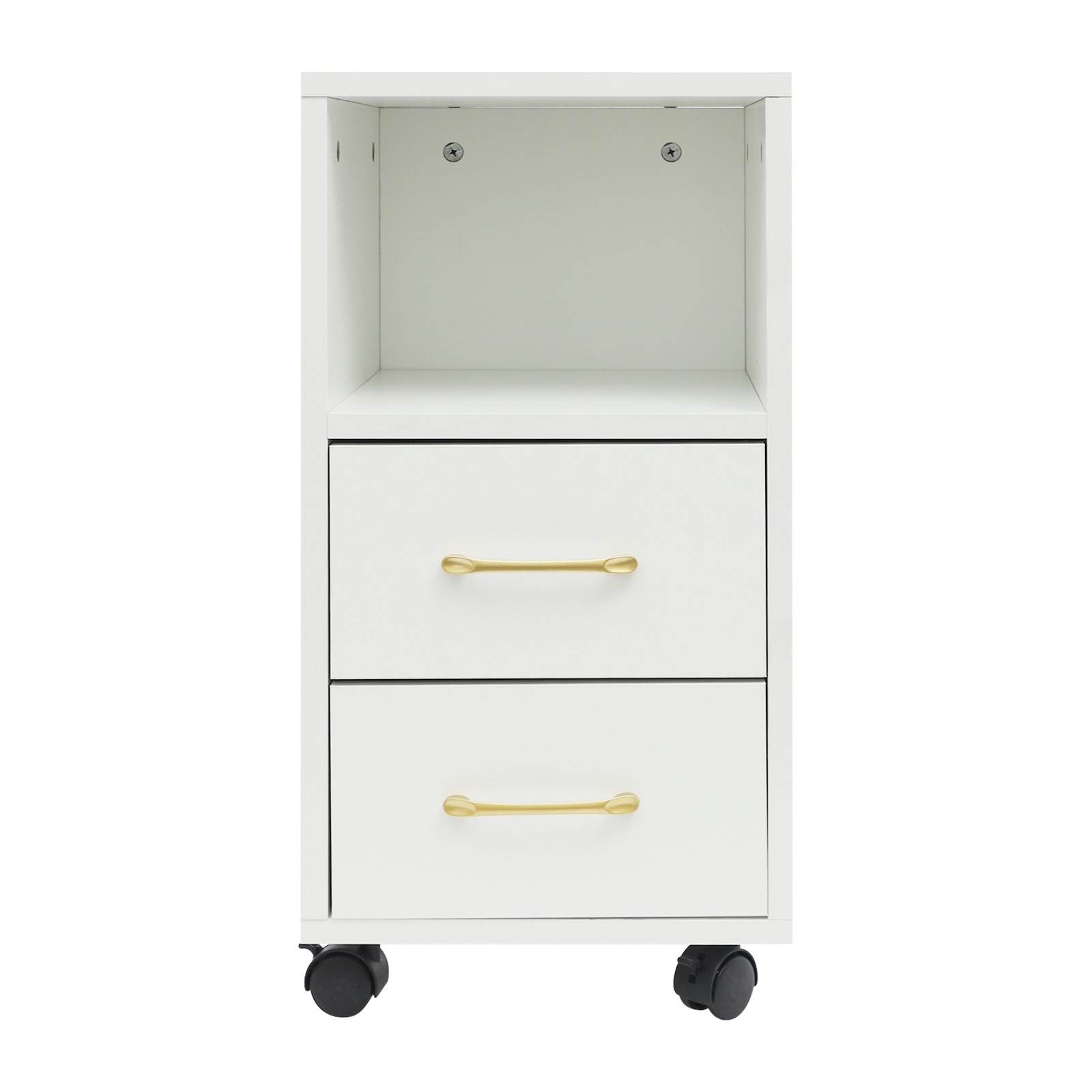 3-Tier End Table Sofa Side End Storage Shelf White Movable Storage Cabinet