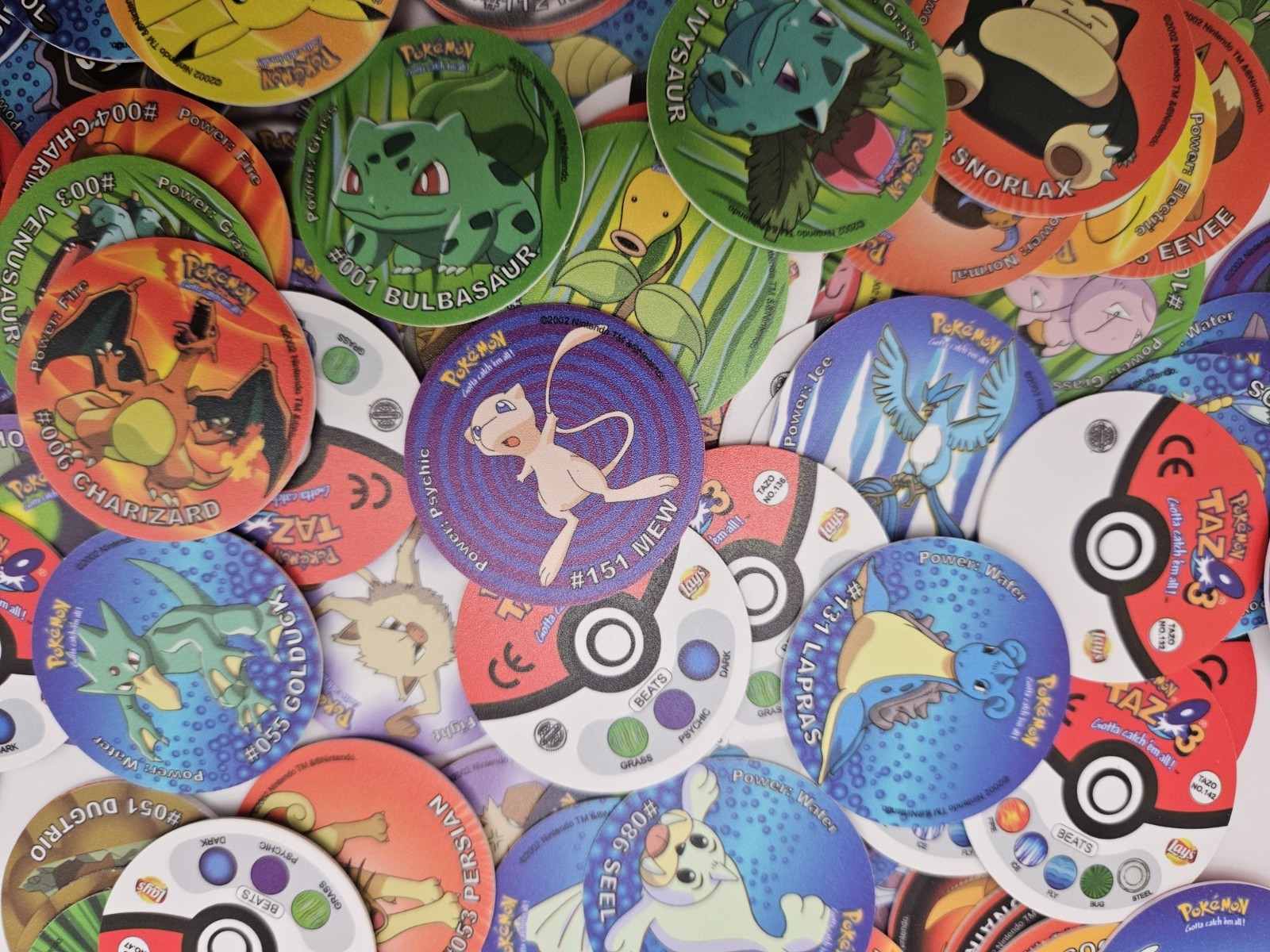 Pokemon Tazos 2002 Version Full Set Of 151 Pokemon Figures Tazos U.S Seller