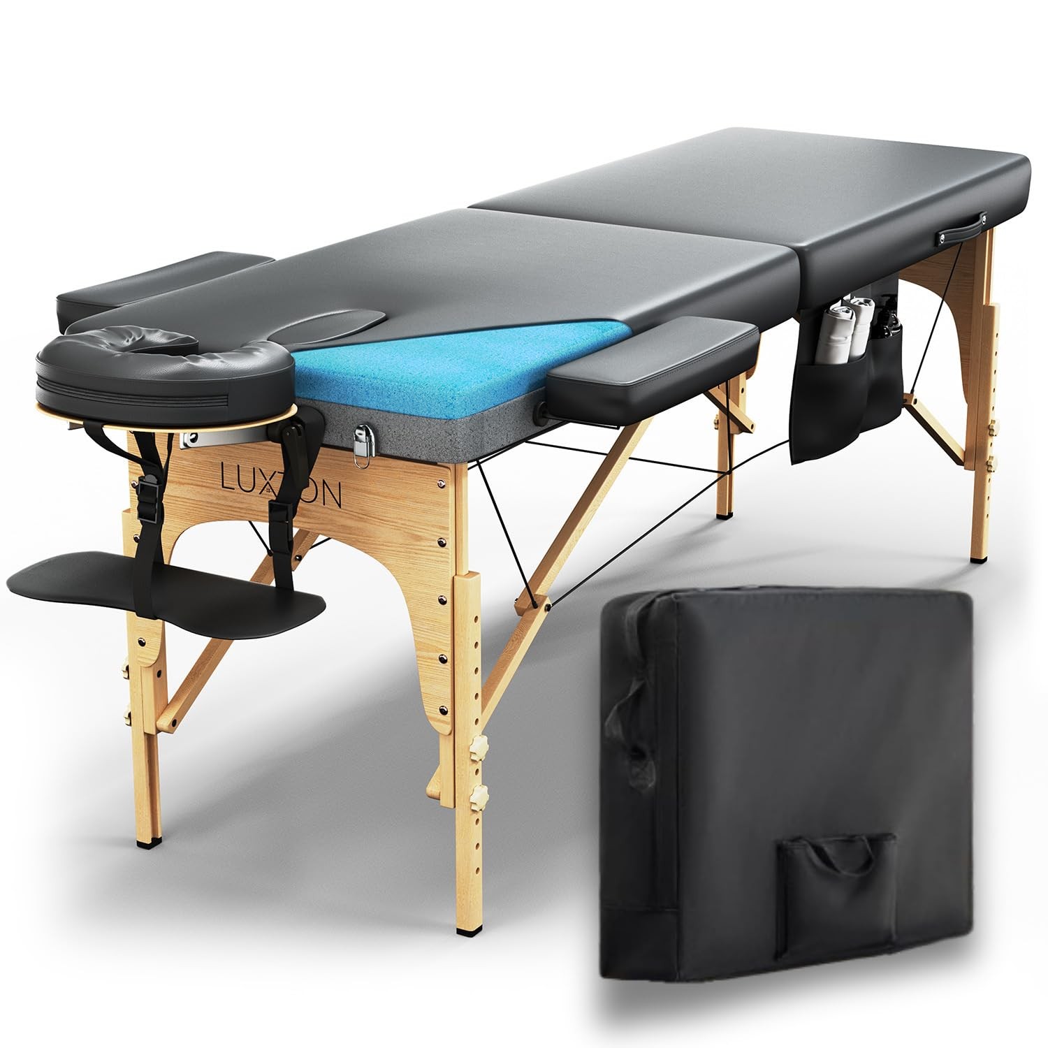 Memory Foam Massage Table Portable 72x27 Carrying Case