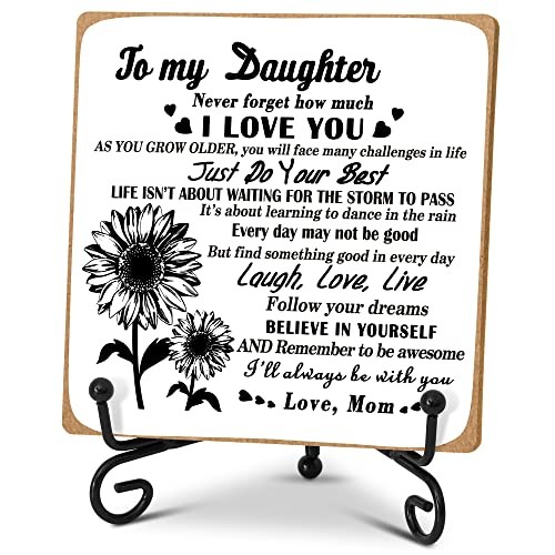 Daughter Gift from Mom, To My Daughter Gift Desk Decor Wood Daughter Gift 1