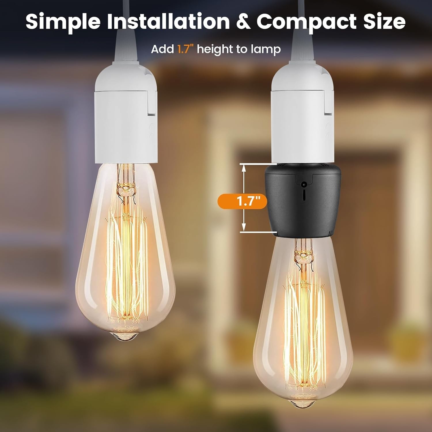 Light Sensor Socket, Dusk to Dawn Sensor, E26 E27 Light Bulb Socket Adapter, ...