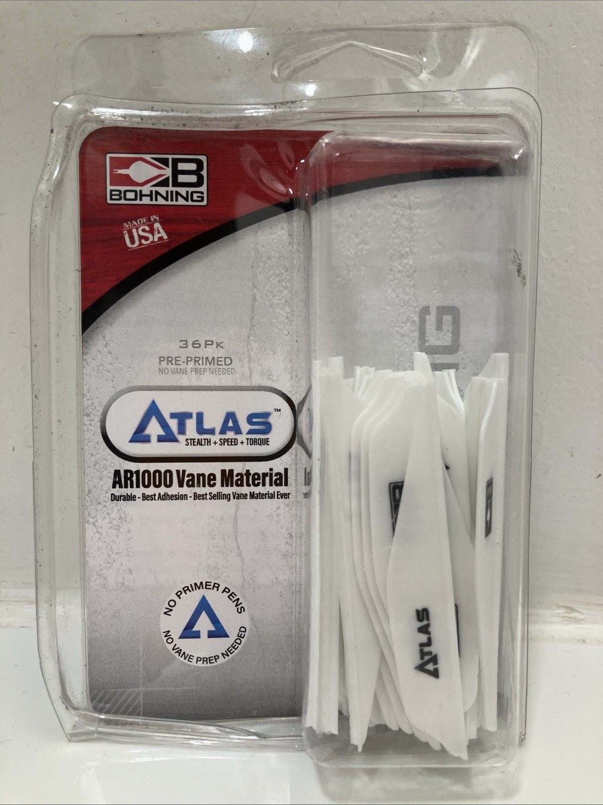 Bohning Atlas Vane 2.8" 36 Pack White
