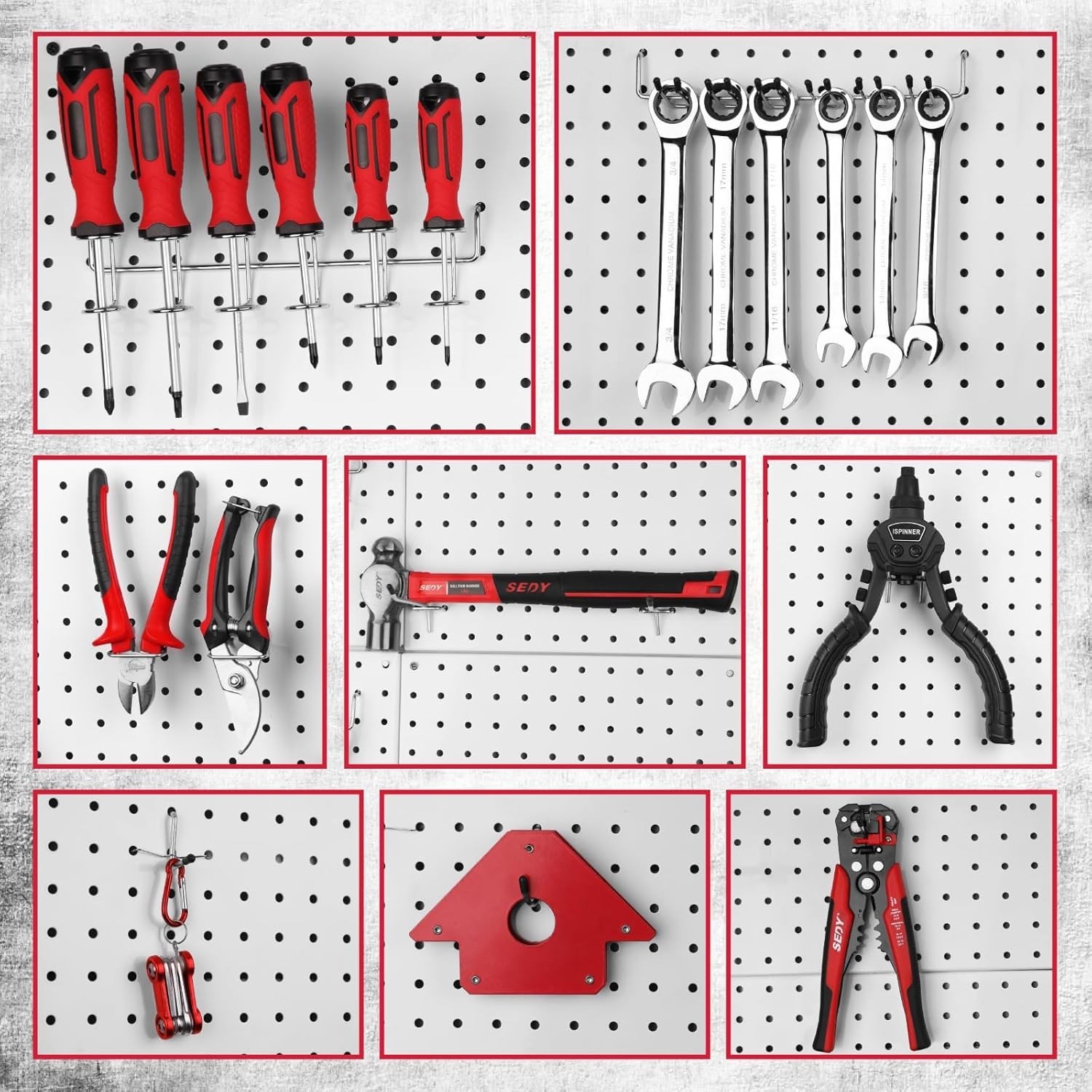 Ultimate 121-Piece Pegboard Hooks Set, Pegboard Accessories with Metal Hooks, Du