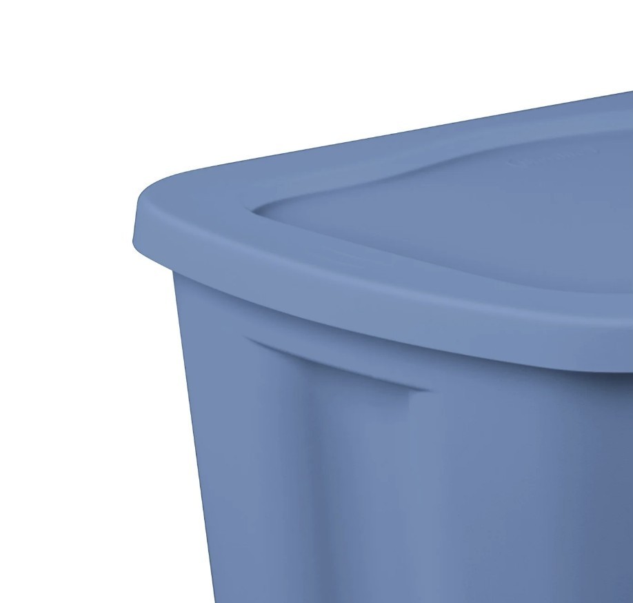 Sterilite Large Storage Tote 18 Gallon Snap Lid Blue 8-Pack