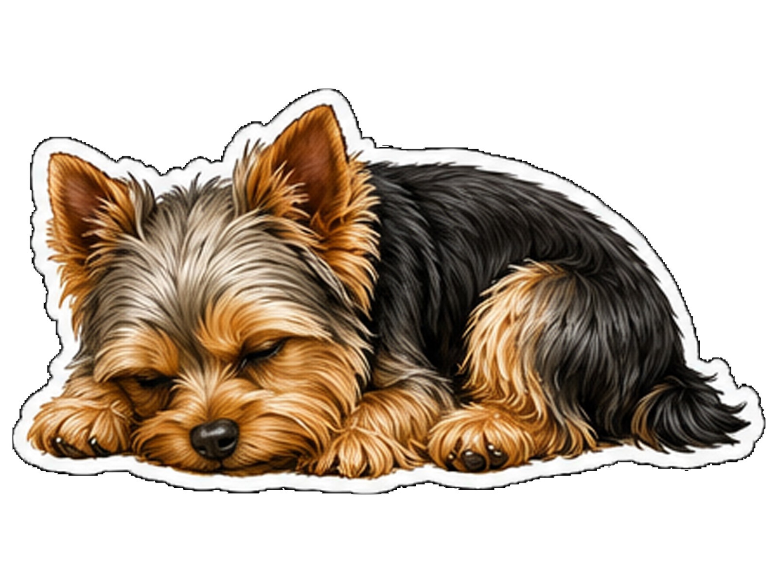 Yorkie Dog Decal Sticker Car Laptop Window Bottle Tumbler Locker Binder