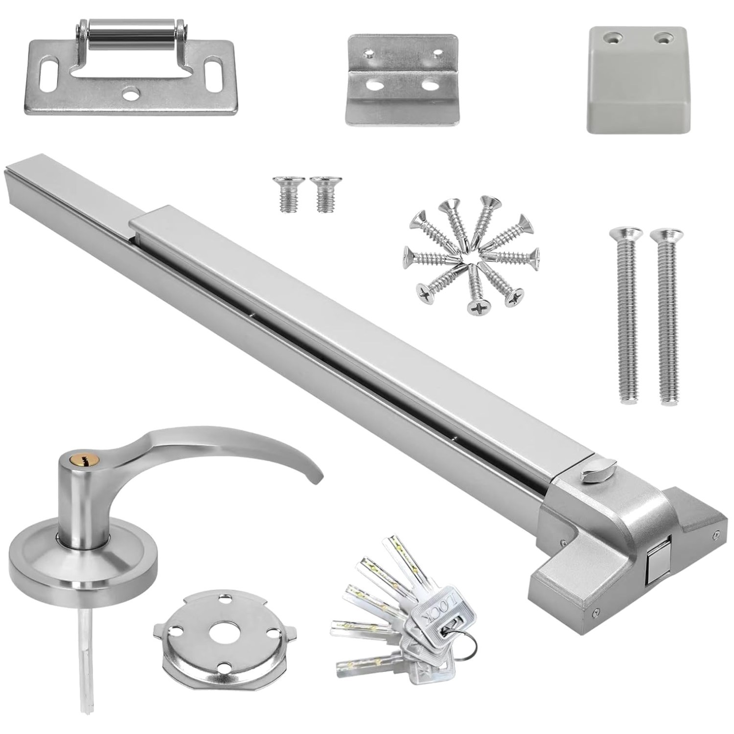 Heavy Duty Door Push Bar Panic Exit Device - Stainless Steel