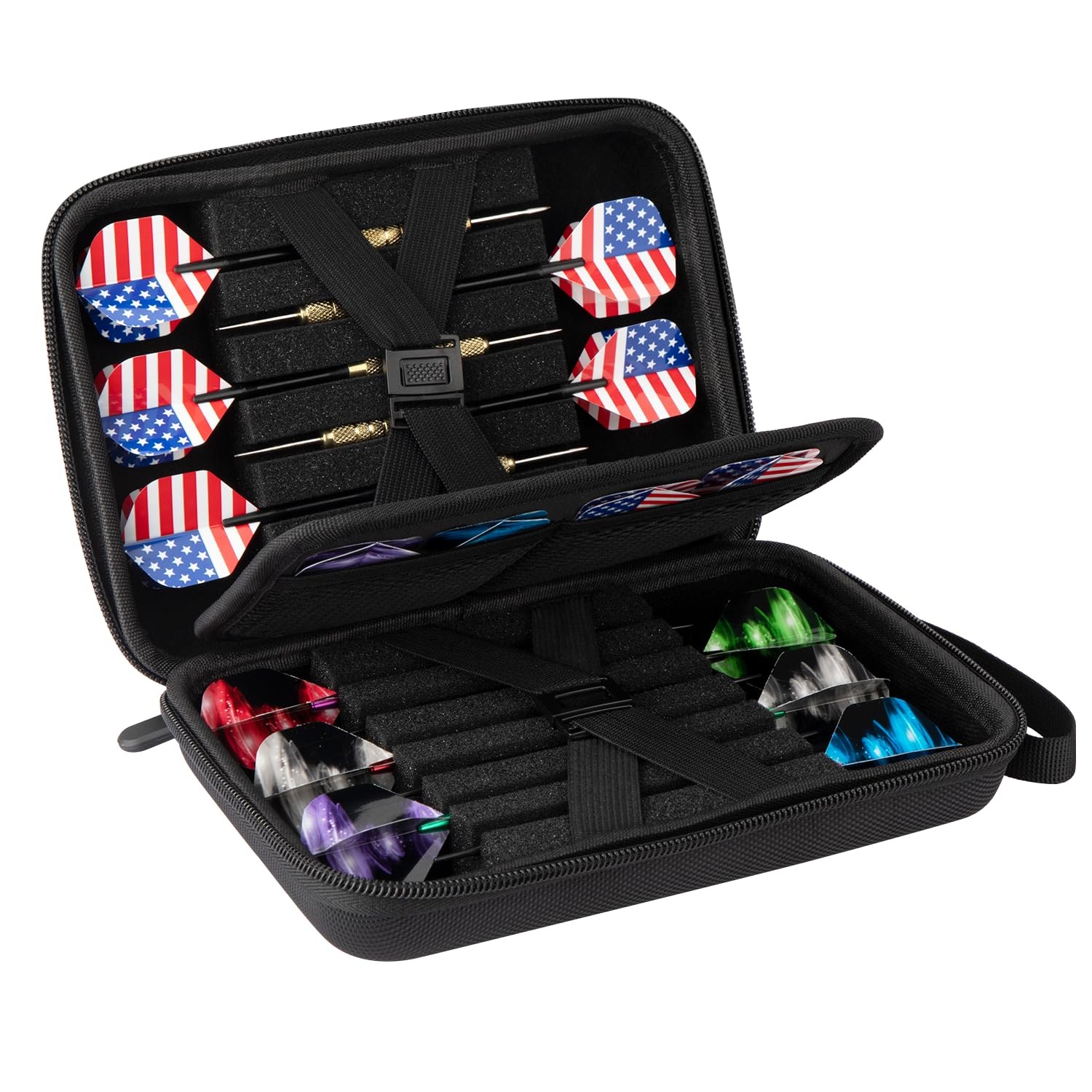 Iesooy Dart Case for 12 Darts, Carrying Storage Holder for Dart Tips/Shafts/F...