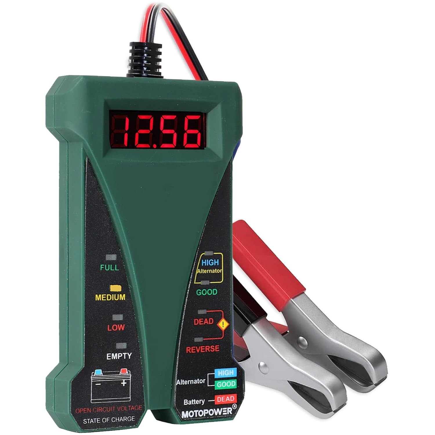 12V Digital Car Battery Tester Voltmeter and Charging System Analyzer with LC...