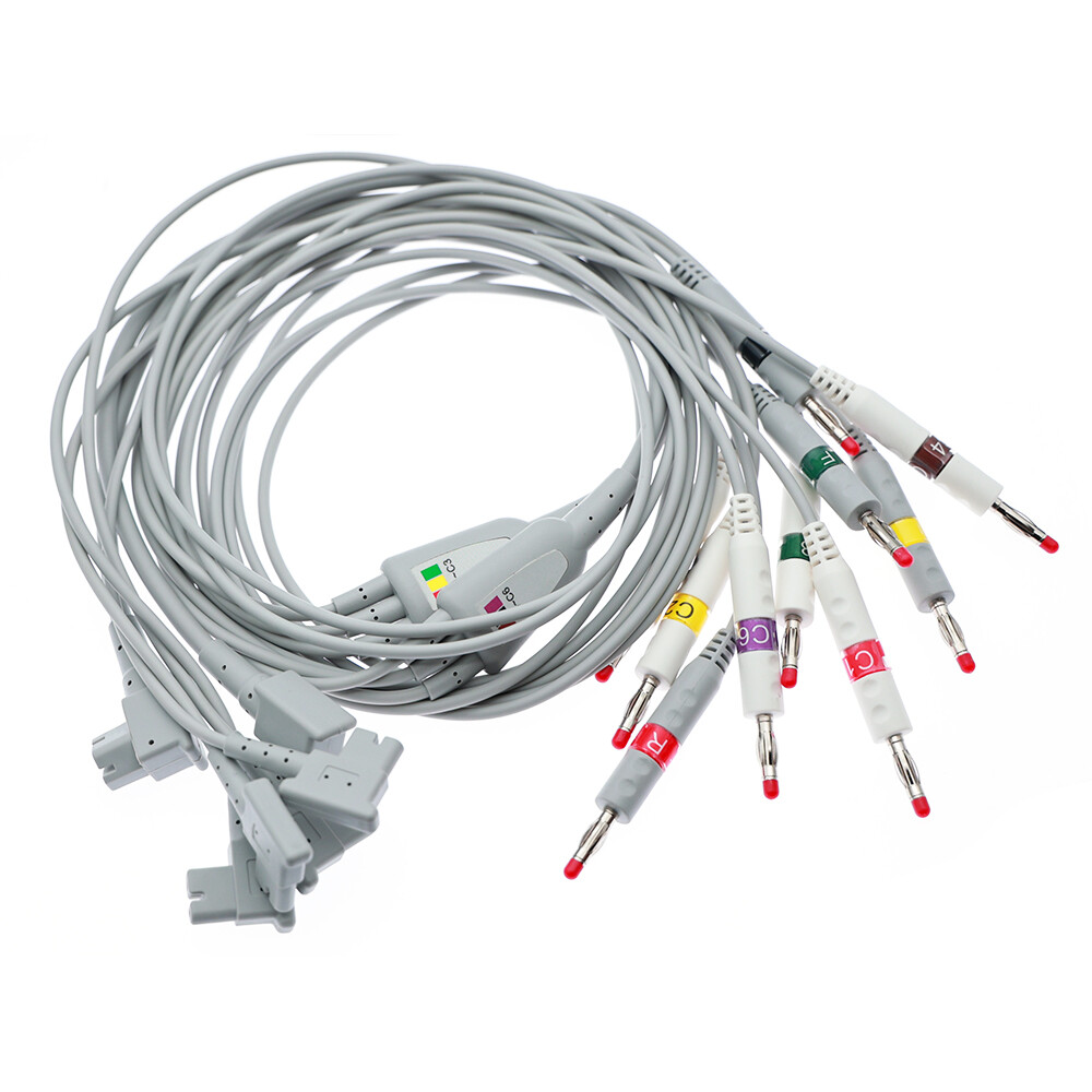 Compatible with HP TC30 / TC50 / TC60 10 Leadwires Banana 4.0mm EKG Trunk Cable