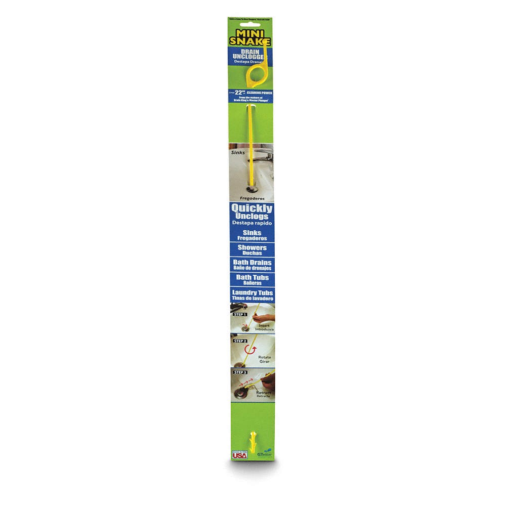 DRAIN KING DKMS Drain Cleaning Tool,Resin,26" Size 455F25