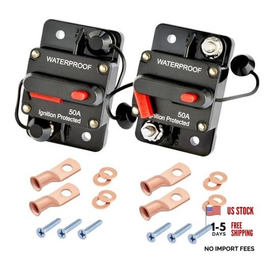 mp Circuit Breaker DC 12V-48V for Marine Boat Trolling Motor 2 Pieces 50A