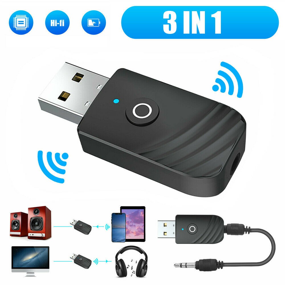 DC5V Wireless USB Bluetooth Audio PC TV Car Transmitter Receiver Adapter Dock B