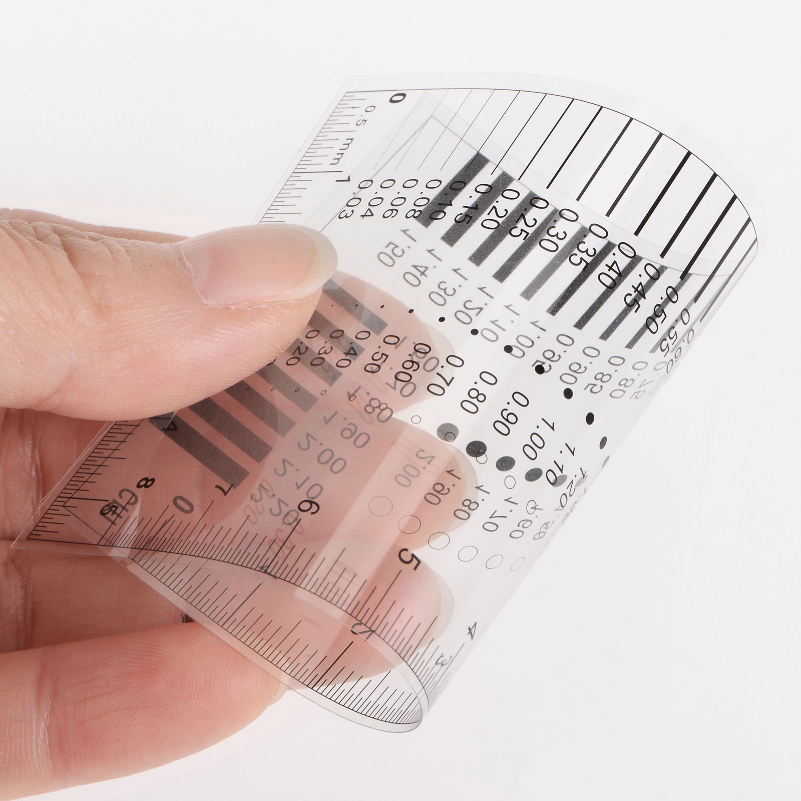 5pcs Transparency SEC Size Estimation Chart 8x5.5cm 0.2mm Diameter Line