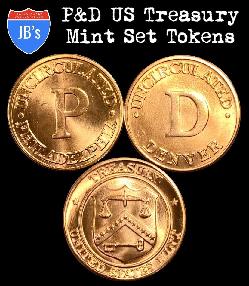 (2) Coin Set P & D US Mint Treasury Coins Tokens - BRILLIANT UNCIRCULATED (BU)