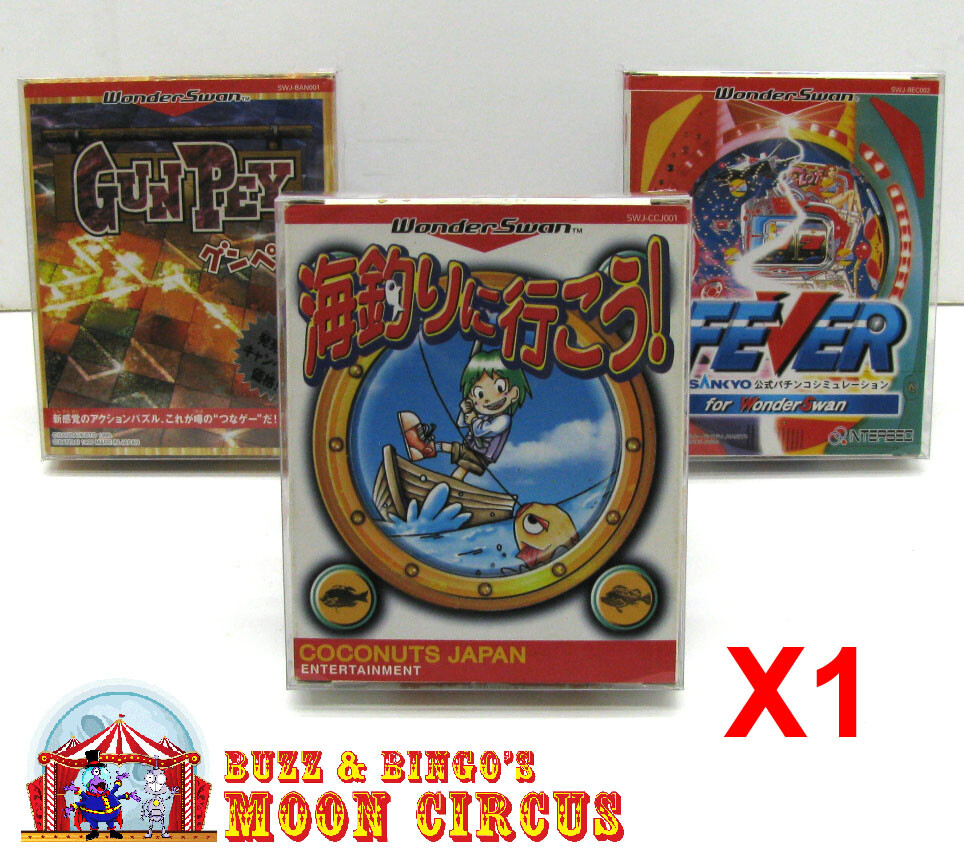 1x BANDAI WONDERSWAN CIB GAME - CLEAR PLASTIC PROTECTIVE BOX PROTECTOR SLEEVE