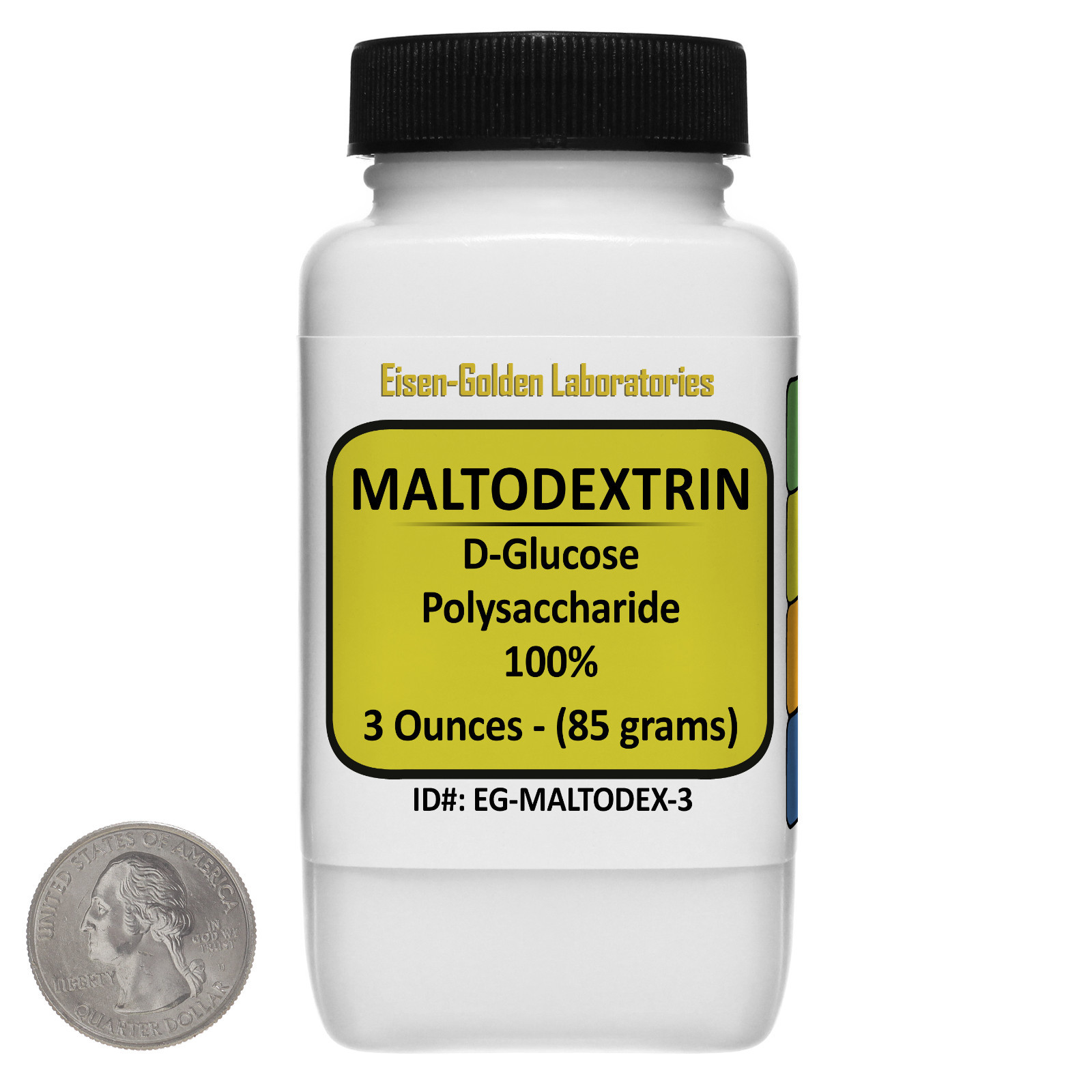 Maltodextrin [D-Glucose] 100% Food Grade Powder 3 Oz in a Space-Saver Bottle USA