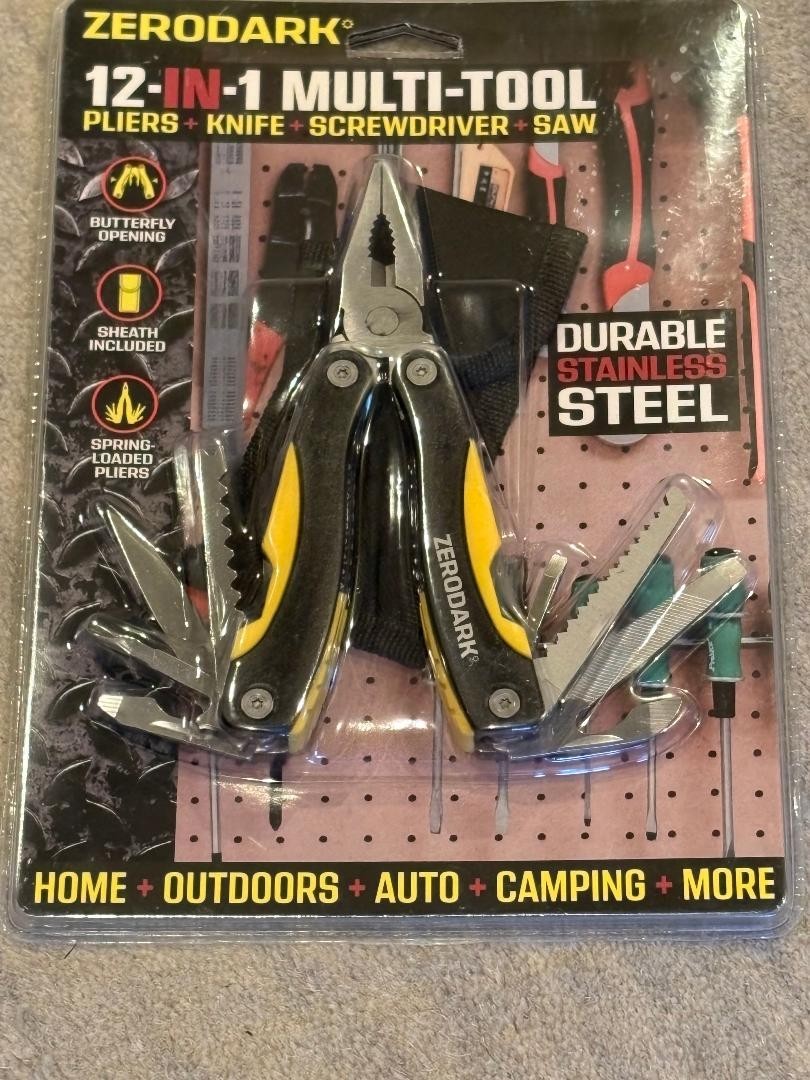 Zerodark  12 In 1 Multi Tool: Pliers, Knife, Screwdriver, Saw, Stainless Steel