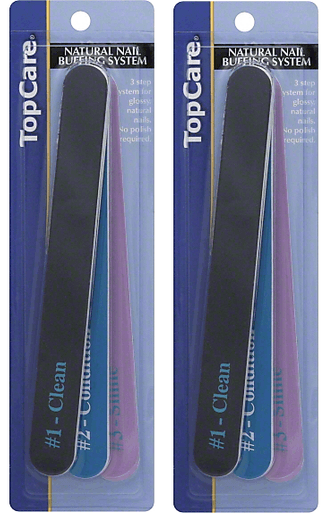 2 PACK - TopCare Beauty Natural Nail Buffing System, 3 Buffers