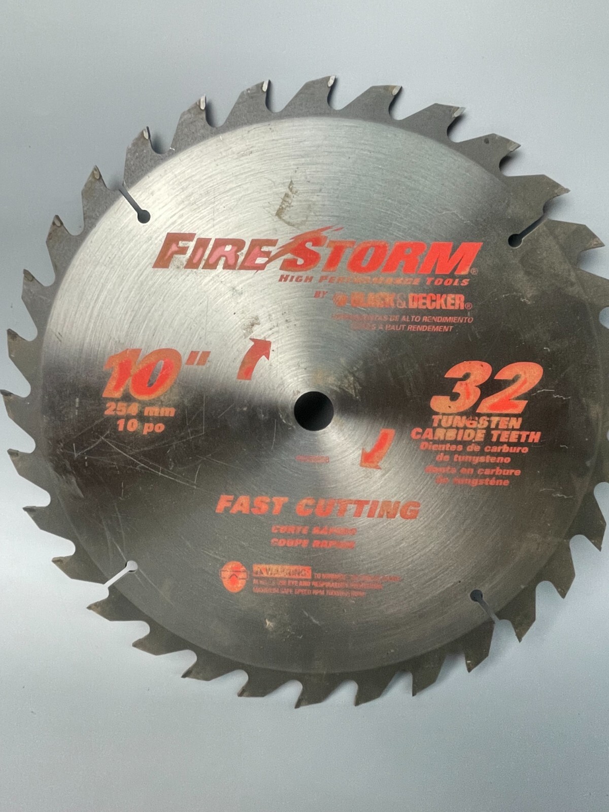 Fire Storm 10" 32 Tungsten Carbide Teeth Fast Cutting Tools Circular Saw USED