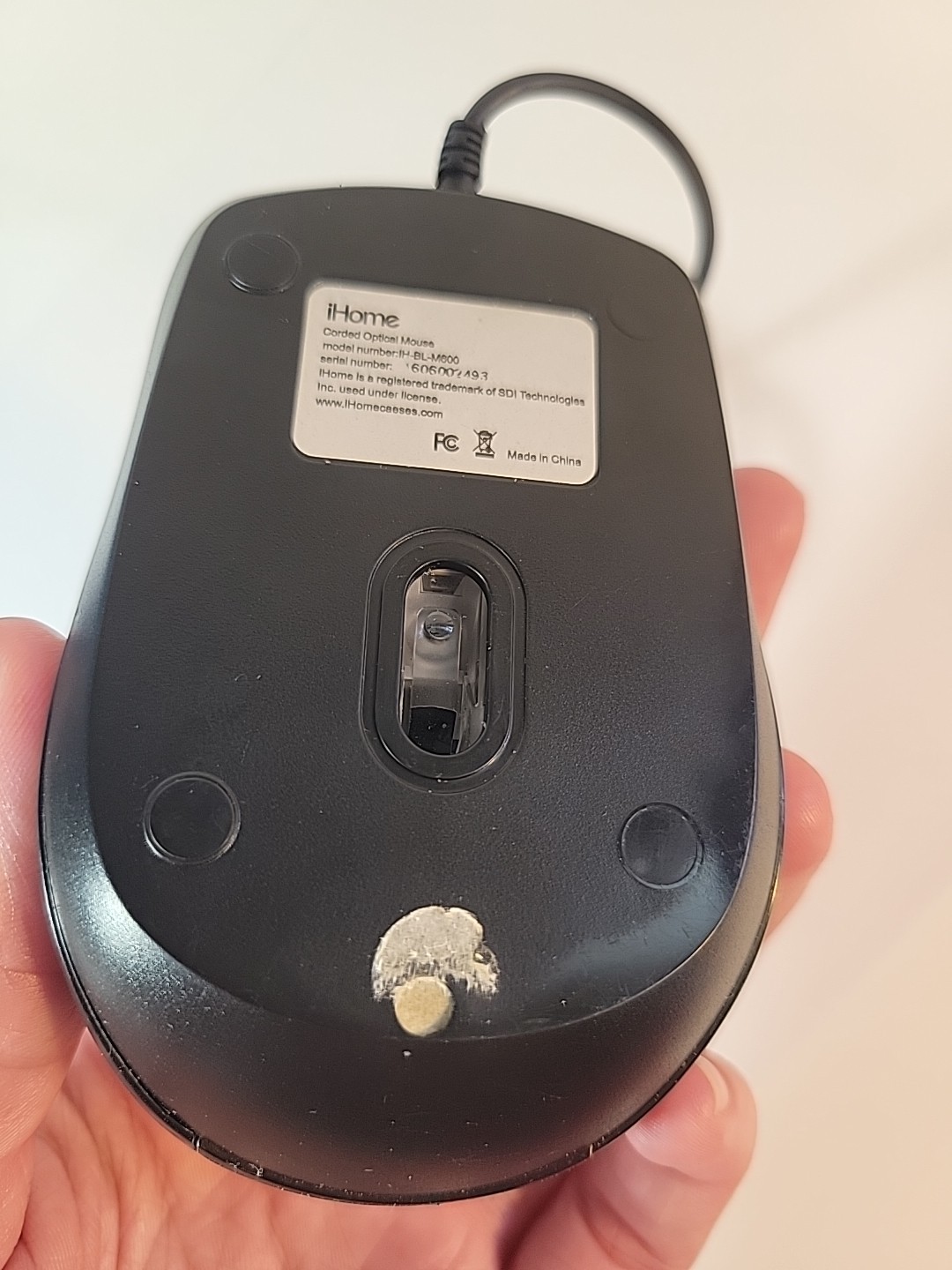 iHome Corded Optical Mouse Model IH-BL-M600