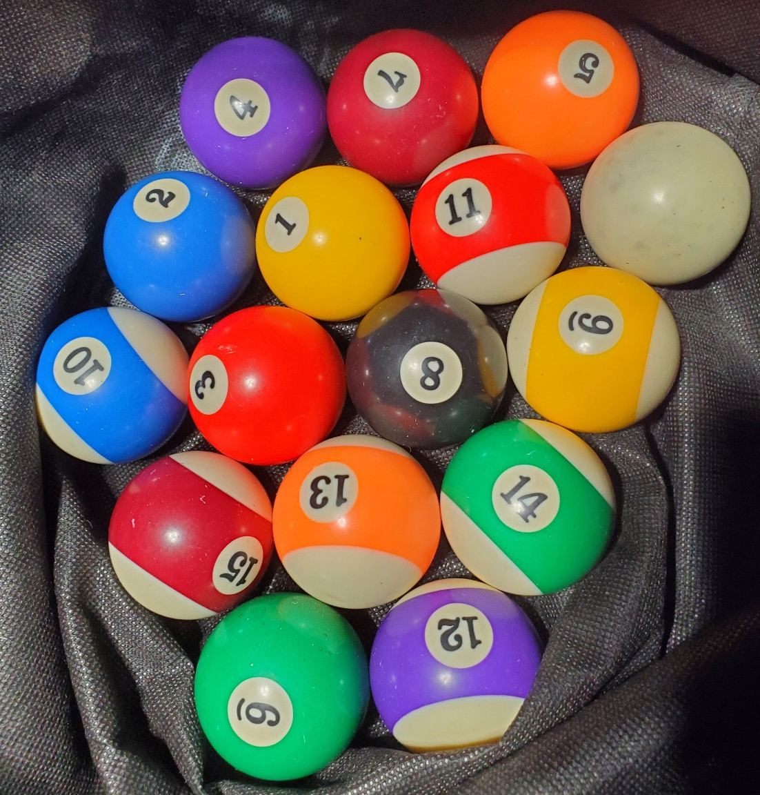 Vintage COMPLETE SET POOL BILLIARDS BALLS w/CUE BALL