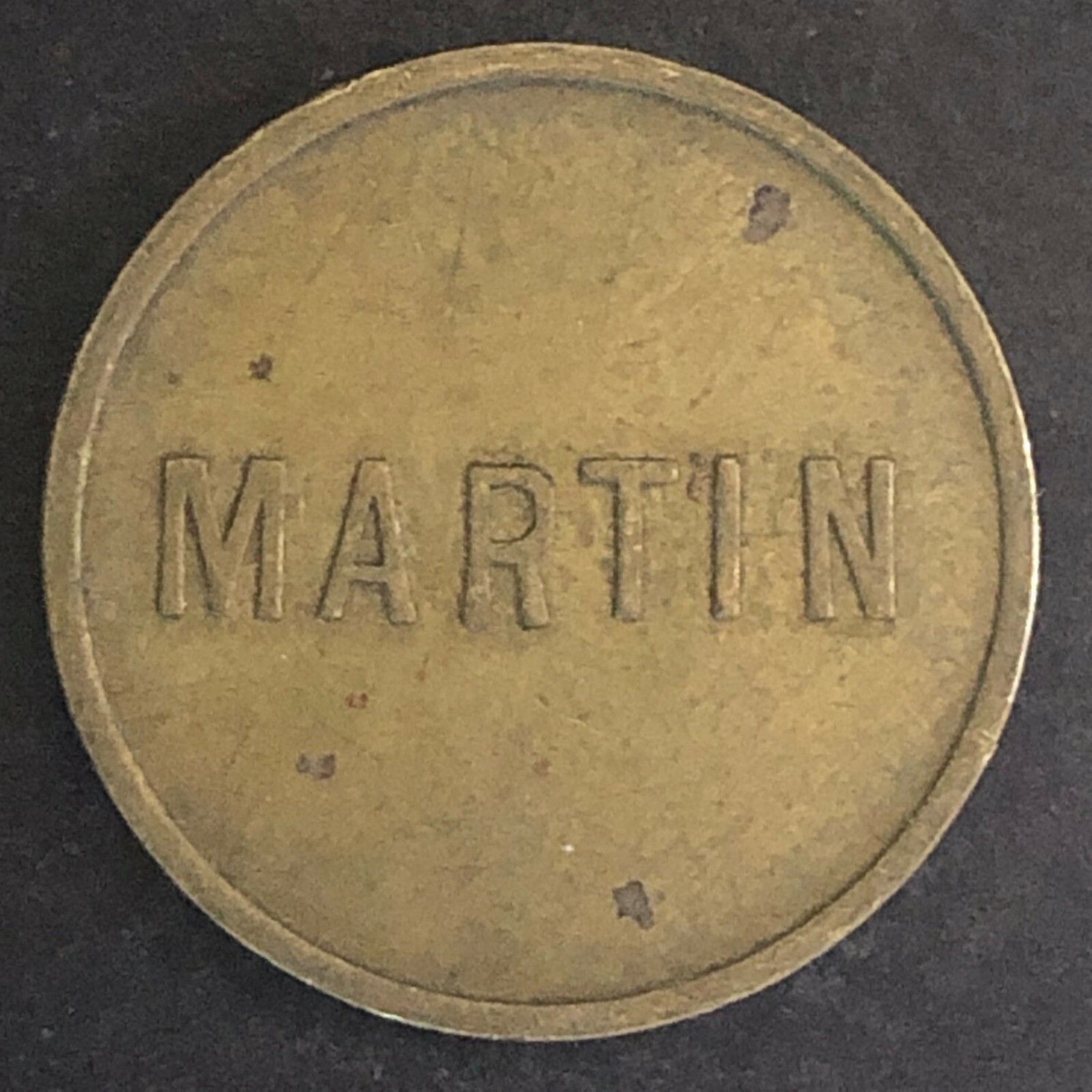 Vintage 21mm Brass "Martin 434 Second Ave. So." Token
