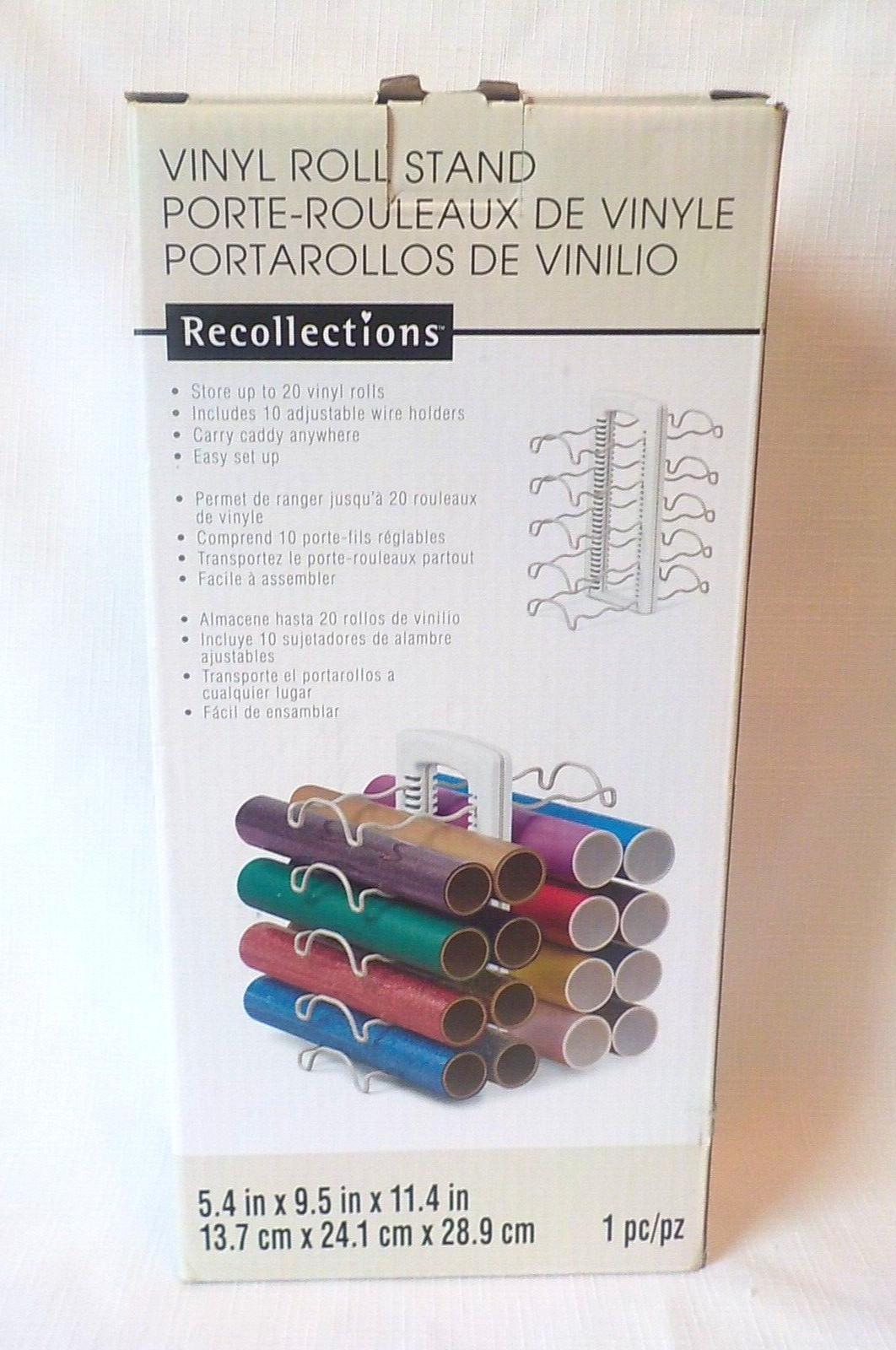 RECOLLECTIONS Vinyl Roll Adjustable Organizer Stand Holds 20 Carry Caddy NIB