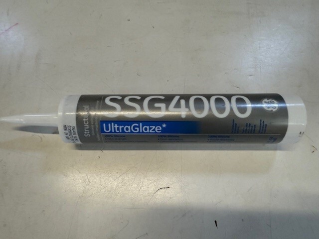 GE SSG4000 Ultra Glaze Silicone Structural Glazing Sealant, 10.1 oz Tube black