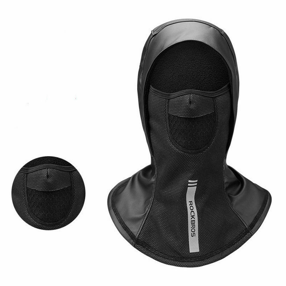 NEW ROCKBROS Cycling Windproof Fleece Leather Cap Outdoor Sports Headgear Black