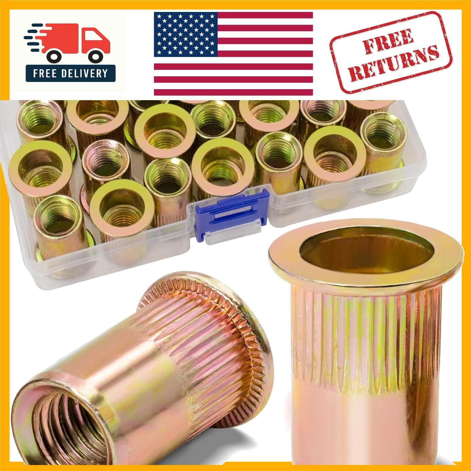 Professional Quality 1/2''-13 UNC Rivet Nut Kit - 19 pcs Corrosion-Resistant Set