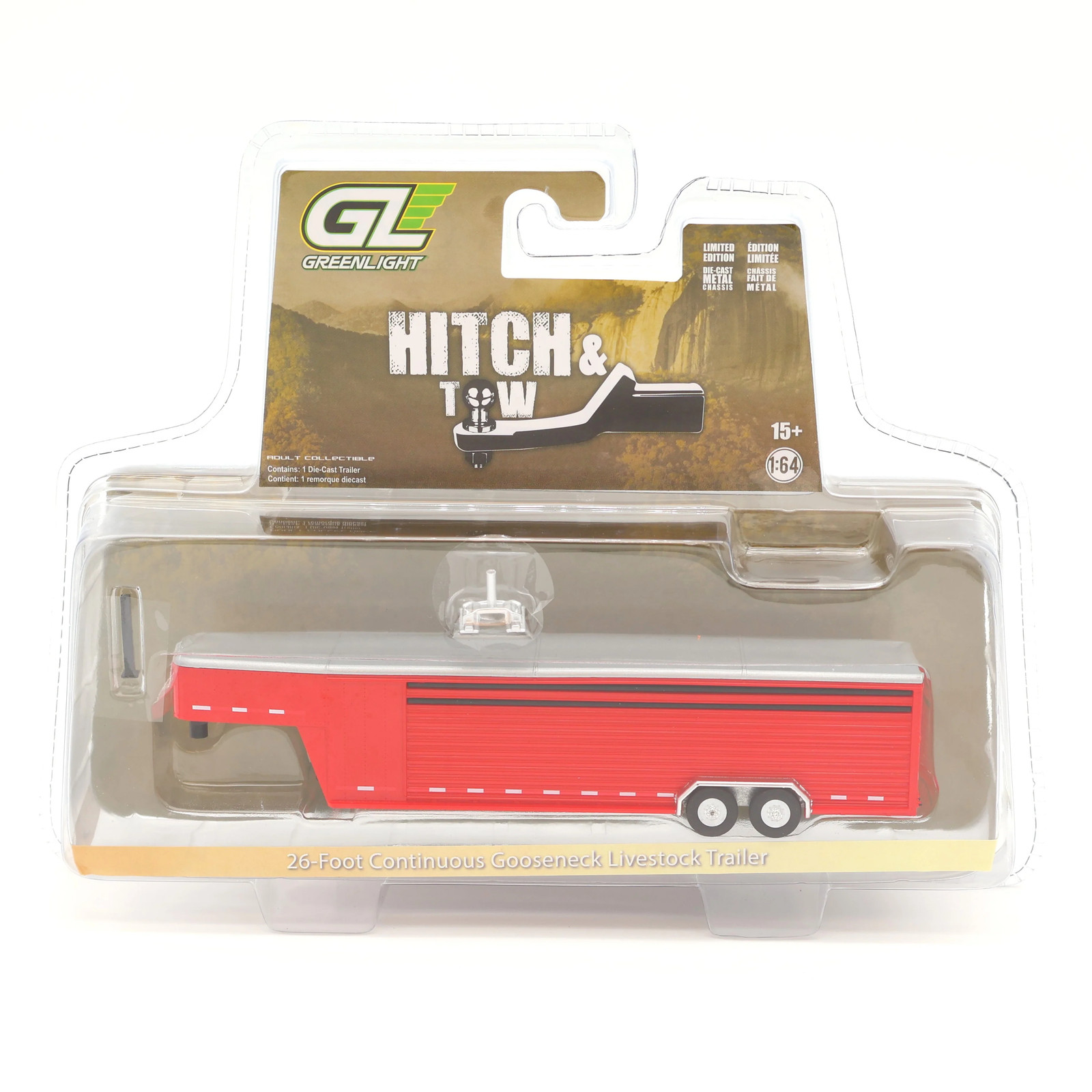 26-Foot Gooseneck Livestock Trailer Red 1:64 Diecast Hobby Exclusive
