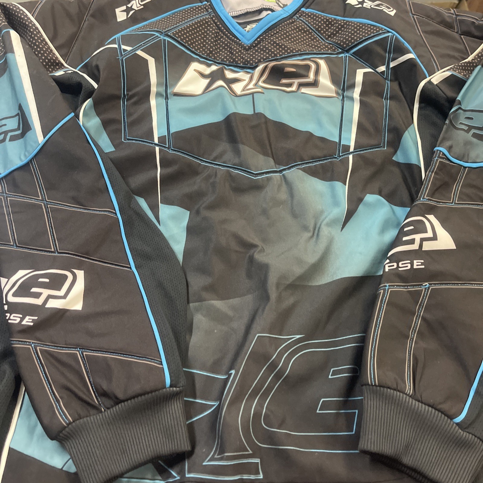 Planet Eclipse Blue and Black Jersey used Small-medium