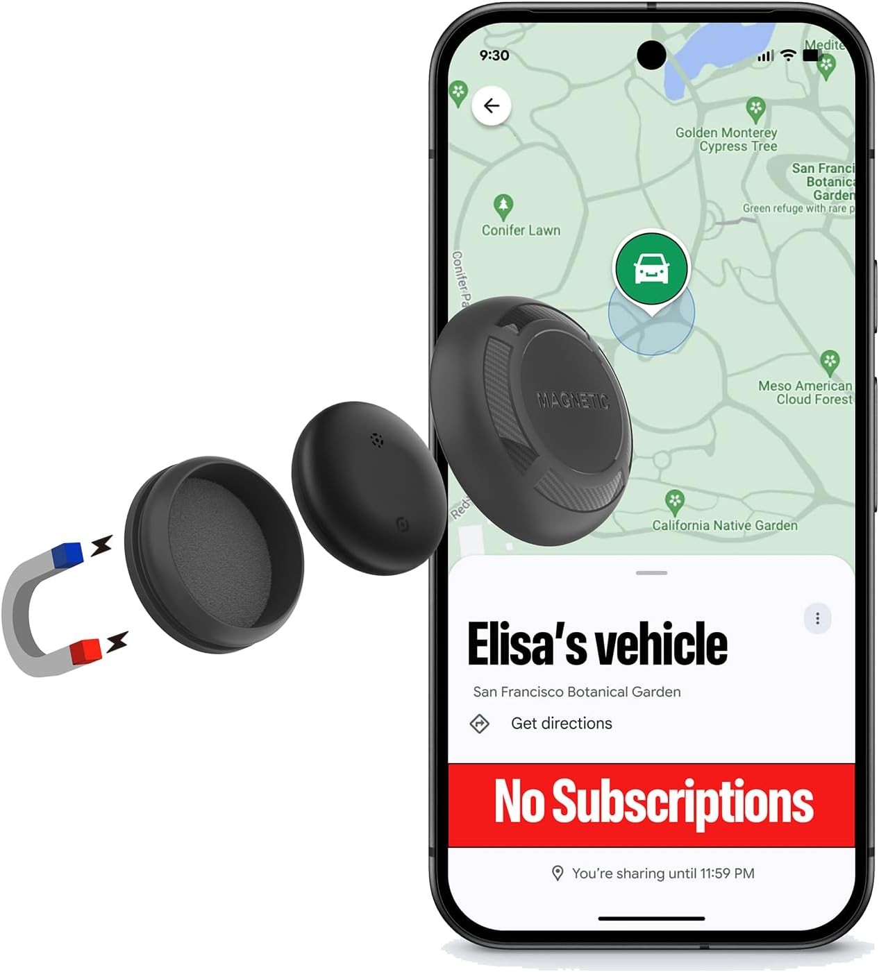 Magnetic Hidden GPS Tracker for Vehicles – Long Battery Life, No Subscription,