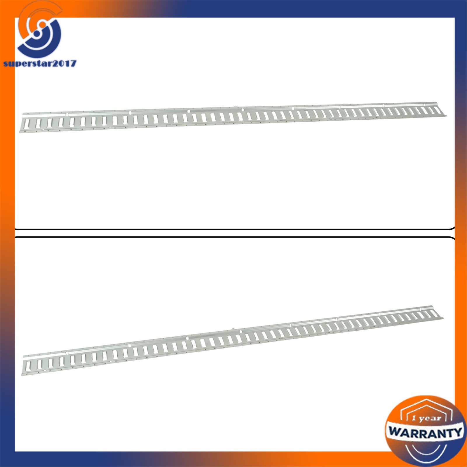 6 Pack 8 Foot Silver E Track Rails, Zinc Plated For Long Cargo Trailer Tie Down