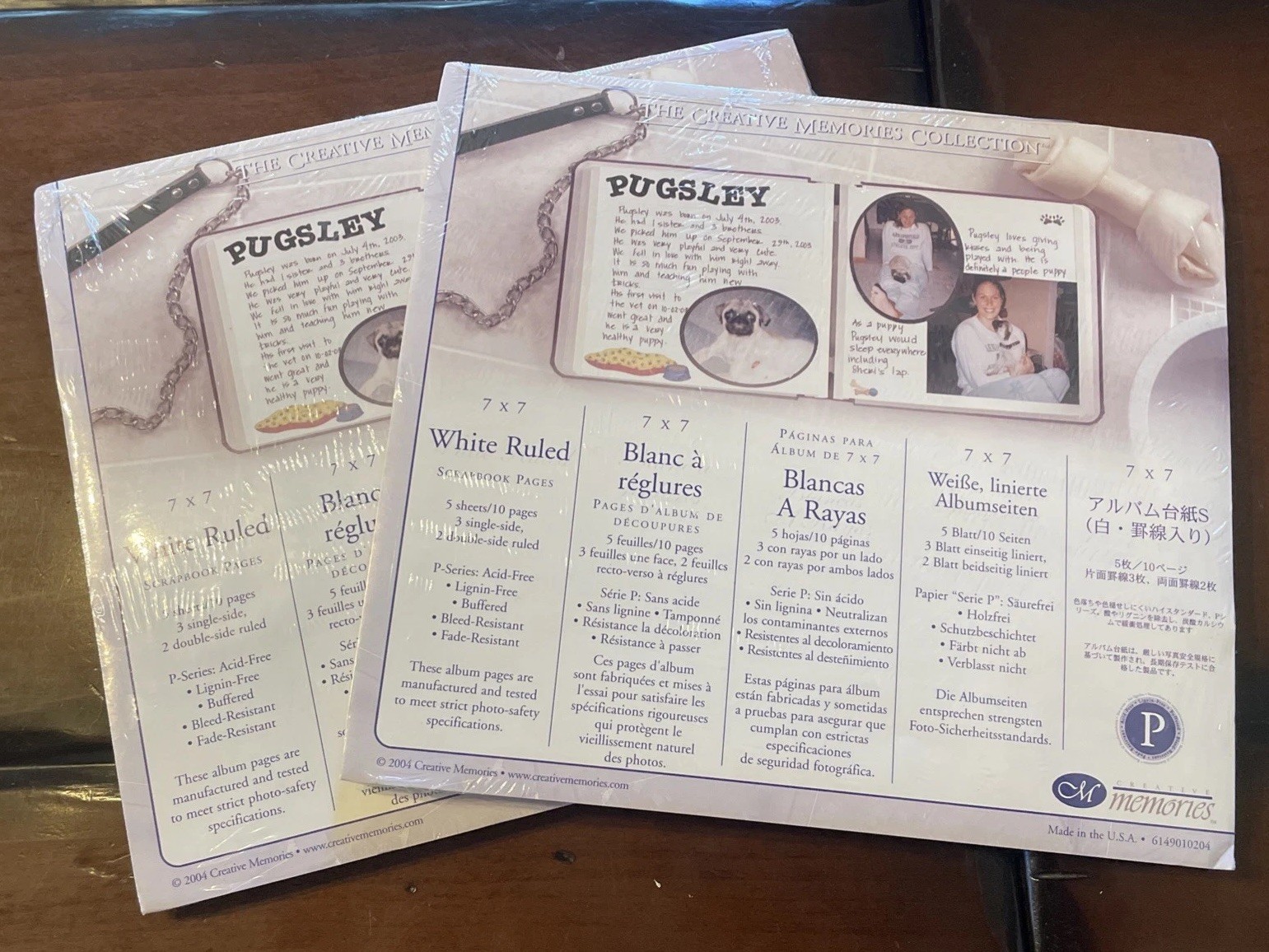Creative Memories 7 x 7 White Ruled Refill Pages  – NEW! Set of 2!