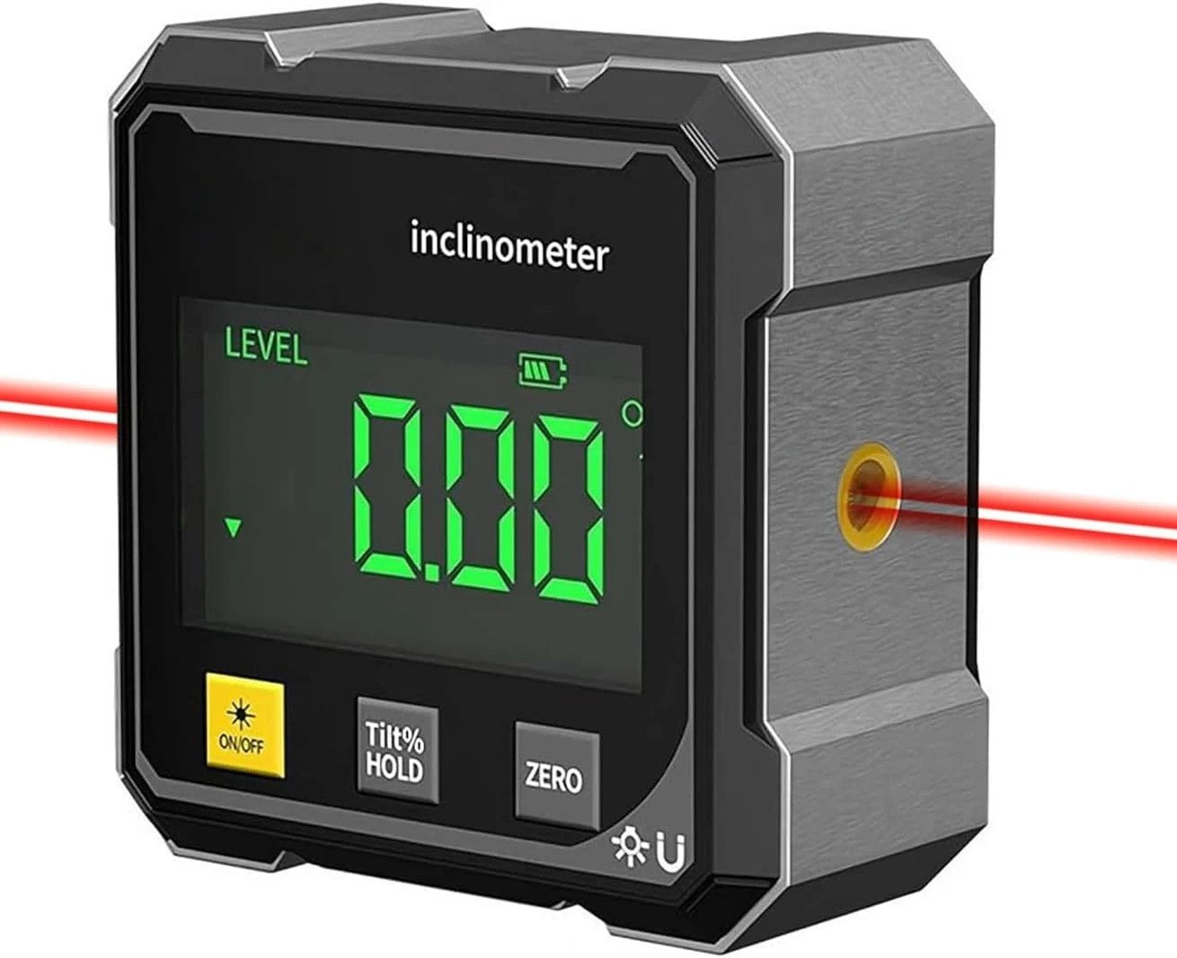 1pcs Digital Laser Angle Finder inclinometer,Protractor Tool,4×90° High Accuracy
