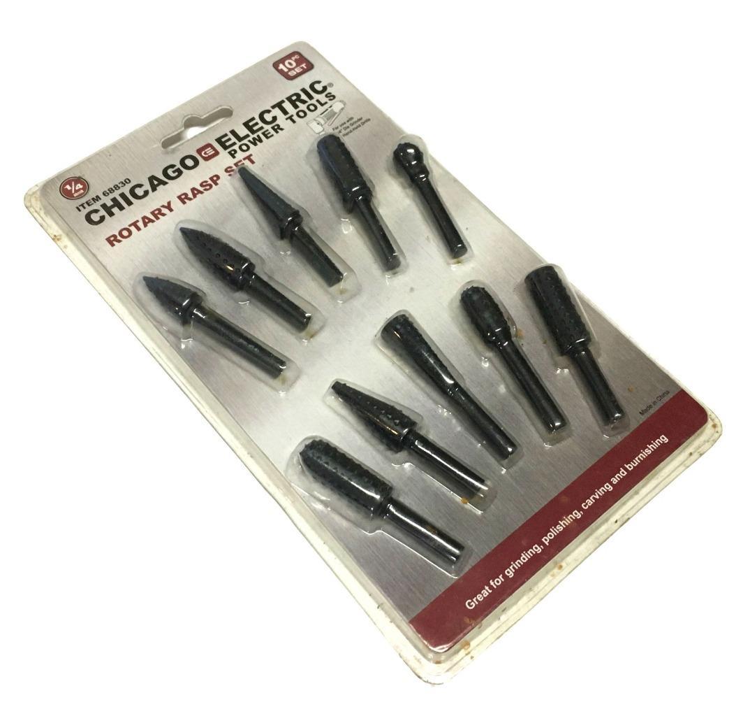 NEW CHICAGO ELECTRIC 68830 ROTARY RASP 10 PIECE SET