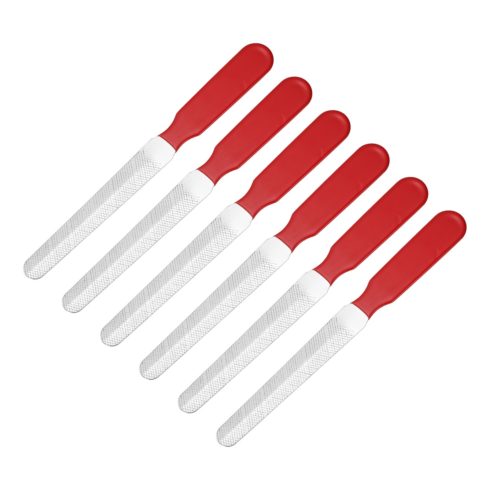 5.5x0.6" Stainless Steel Pet Nail File, (Red, 6 Pcs)