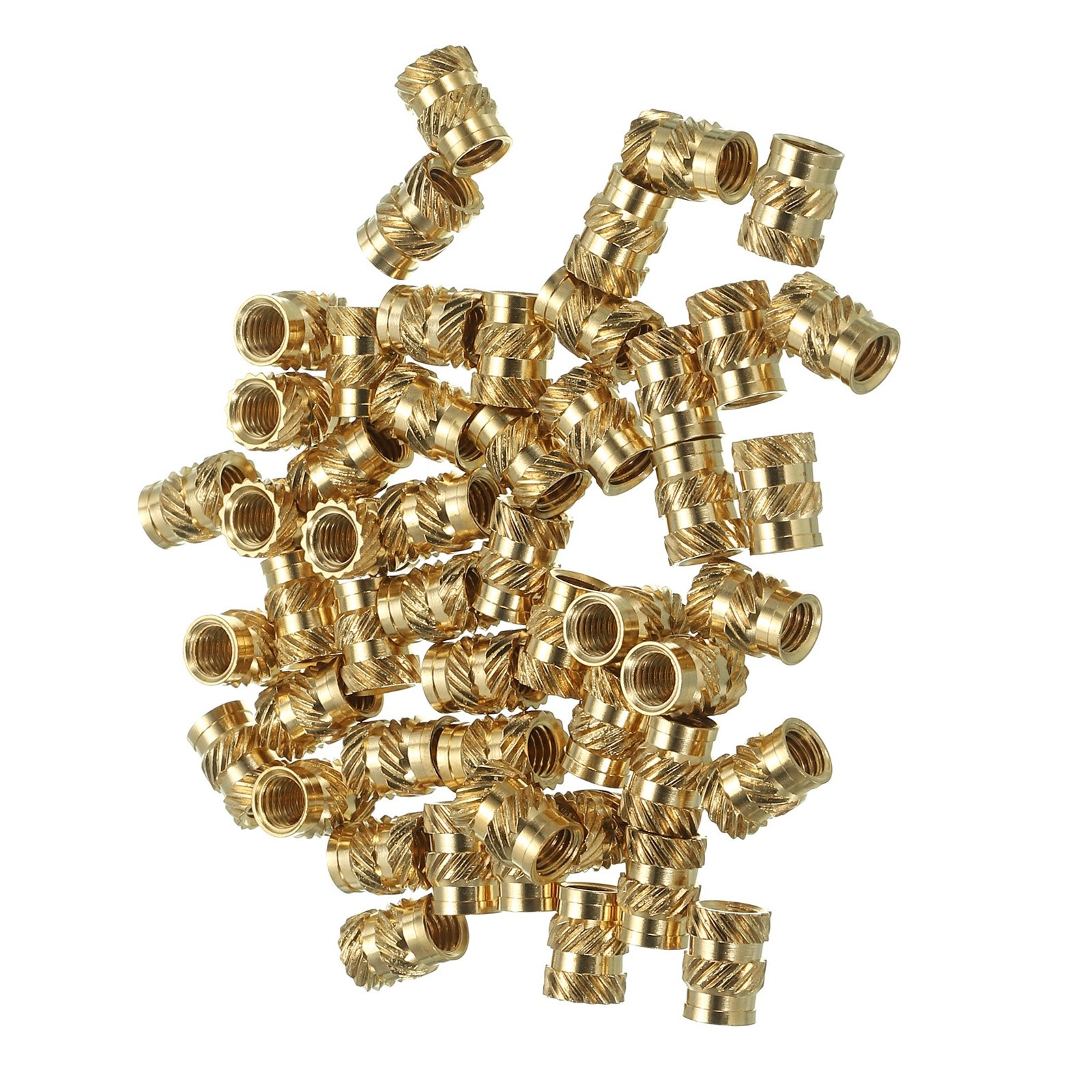 50 Pcs M5 Threaded Inserts Metric Knurled Nuts Brass Heat-Set Inserts